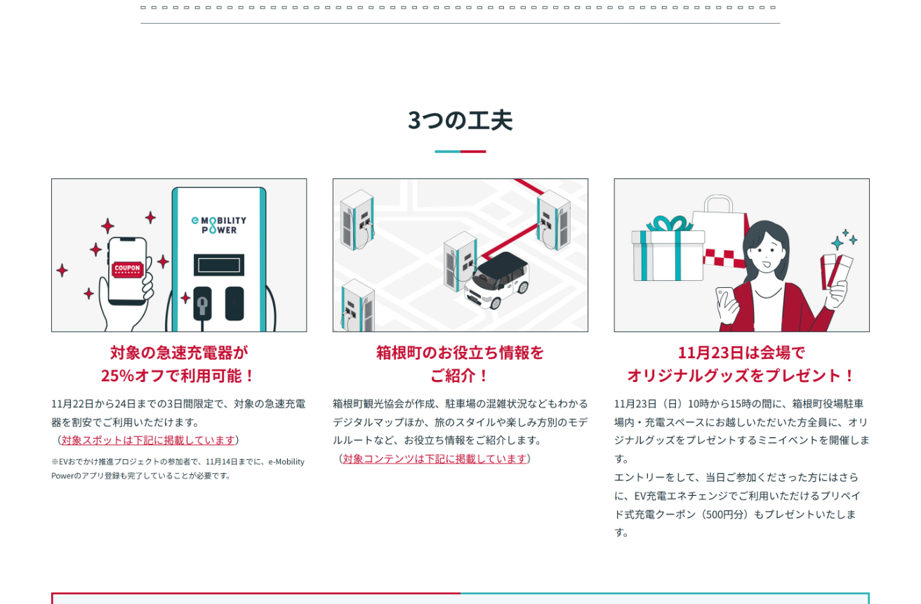 3つの工夫セクション