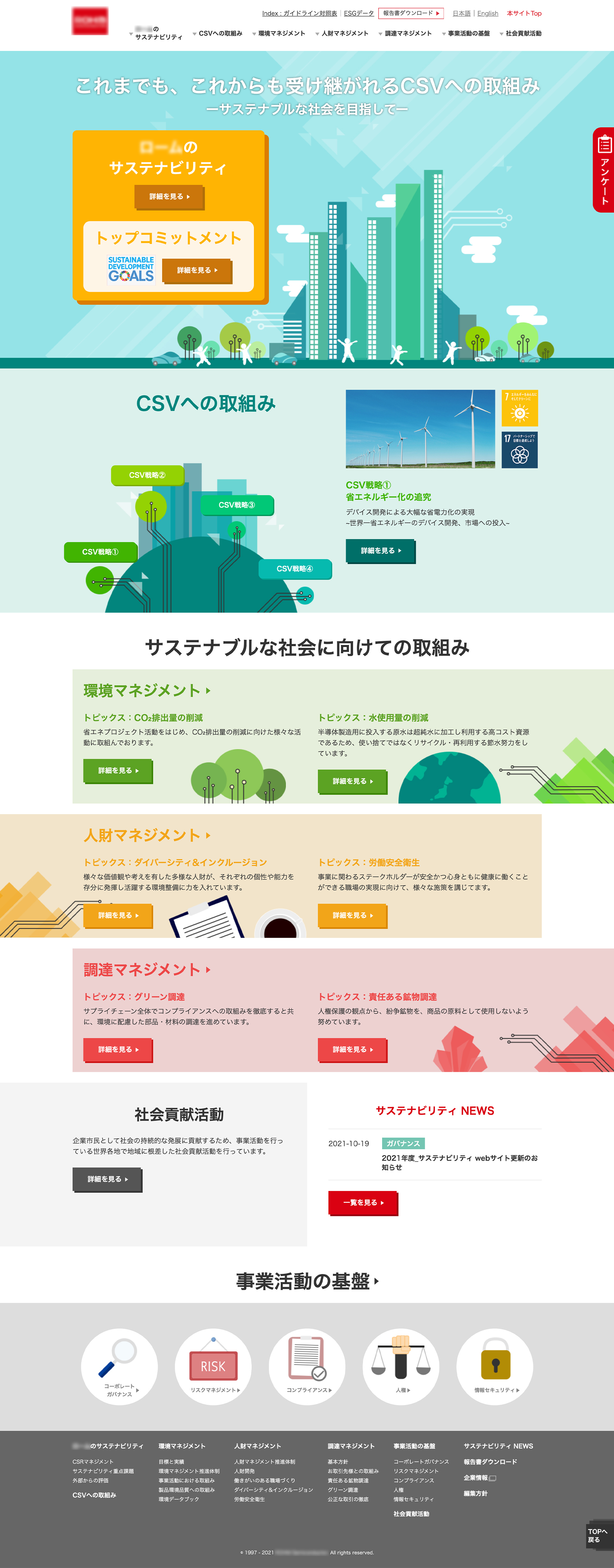 サステナビリティ特設サイト